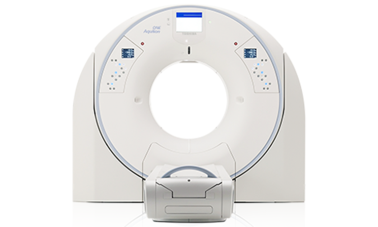 Front view of Aquilion Genesis CT scanner