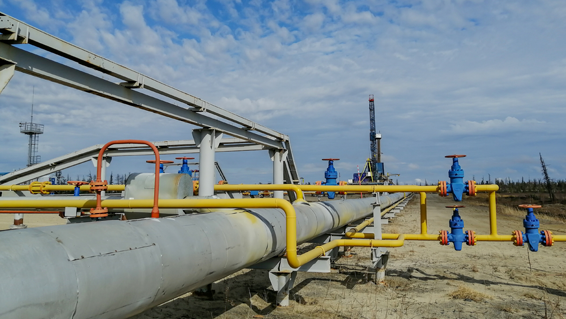 Oil pipeline in oil field